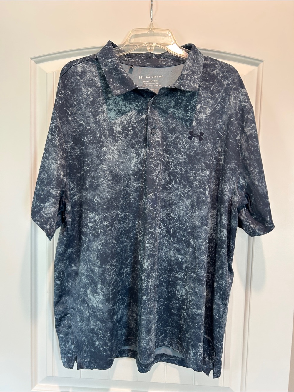 Under Armour “The Playoff Polo” Men's Dark Gray Marble-Print Polo